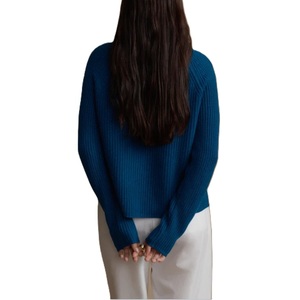 Pull-over décontracté oversize à col rond pour femme, en maille 100 % acrylique anti-boulochage, haute qualité, pour l'hiver - Product Image 6