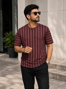 Camiseta Polo Informal a la Moda, Camiseta Polo a Rayas para Hombre, Manga Corta, Polialgodón, para Golf - Product Image 2