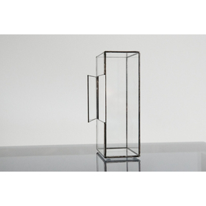 Terrario de cristal antiguo con marco negro, maceta para suculentas, contenedor decorativo para plantas de interior, para exhibir en el hogar, la oficina o el escritorio. - Product Image 4