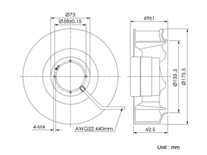 Ventilateur centrifuge d'extraction SYMBANG ACF17569-DQ 230V/380V AC avec pales en plastique OEM - Product Image 2