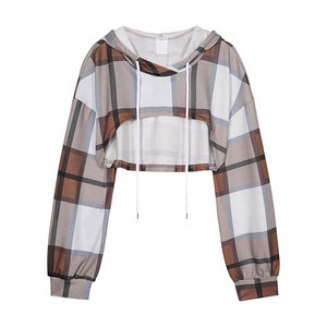 Sudaderas cortas estilo streetwear para mujer en oferta, a bajo precio, hechas con tela transpirable de alta calidad y anti-pilling. - Product Image 1