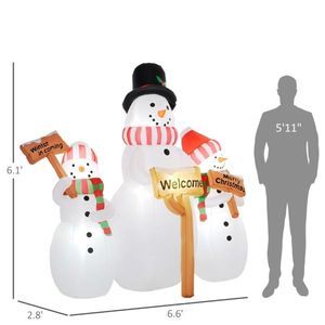 Christmas Snowman <b>Inflatable</b> Outdoor Holiday Yard Decorations Festive Christmas Decor for Your Home or <b>Garden</b> - Product Image 3