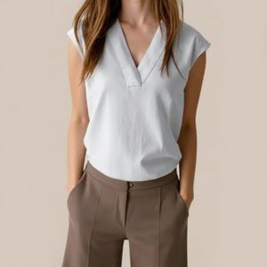 Camisa de Algodón Personalizable para Mujer, Estilo Casual Urbano, para Primavera/Verano, Suministro Directo de Fábrica, Sostenible, OEM/ODM de Vietnam - Product Image 3