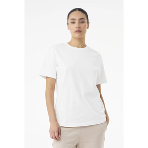 เสื้อยืดคอกลมสีขาวทรงโอเวอร์ไซส์ ยูนิเซ็กซ์ ผ้าฝ้าย 100% แขนสั้น สไตล์ลำลอง ไม่มีลาย โลโก้ด้านหน้า เป็นมิตรกับสิ่งแวดล้อม แห้งเร็ว - Product Image 2