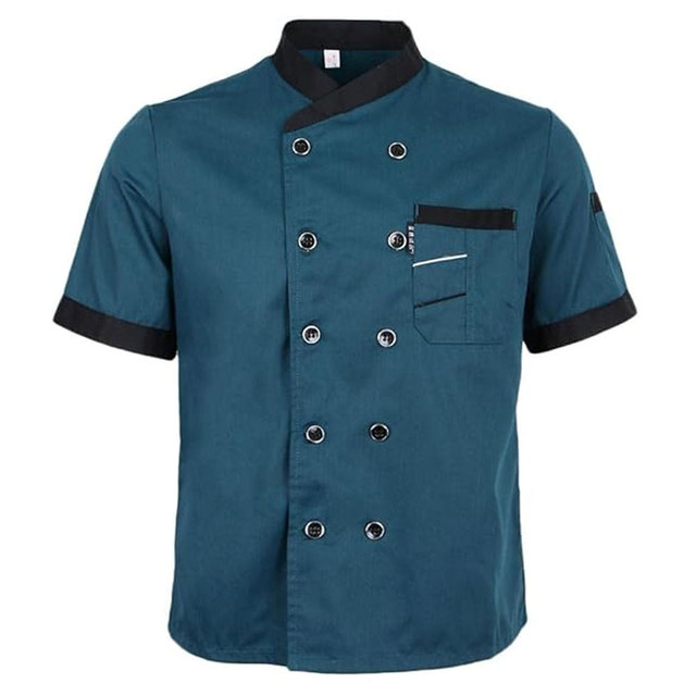 Premium Chef Jacket for Professional Kitchen Uniforms Breathable Short Sleeve Chef Coat for Restaurant Staff Double Breasted