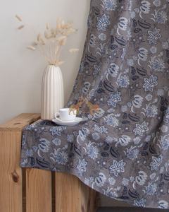 Rideaux traditionnels indiens faits à la main, motif floral imprimé, rideaux de fenêtre pour le salon - Product Image 4