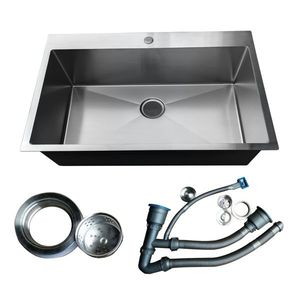 Supporto per lavello da cucina In acciaio inossidabile da 33 pollici con supporto a goccia Design per fattoria da 18 Gauge per rimorchio da viaggio RV - Product Image 4