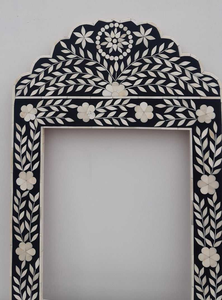 Handmade Ivory Color Bone Inlay Eco-Friendly Durable <b>Lightweight</b> Industrial Design Framed Customizable Wall <b>Mirror</b> Office Use - Product Image 2