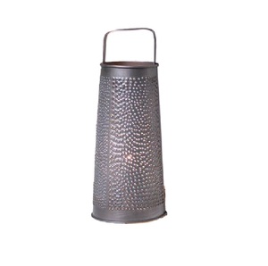 <b>Black</b> Iron Cylinder <b>Lantern</b> With Circular Cutout Pattern For Home Decoration Festive and Holiday Decor For Votive Decoration - Product Image 2