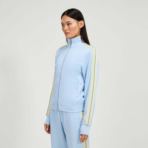 High Demanded Women 2 Piece Tracksuit Set <b>Zip</b> <b>Up</b> <b>Jacket</b> and Snap Button Side Stripe Pants Casual Sport Matching Outfit - Product Image 4