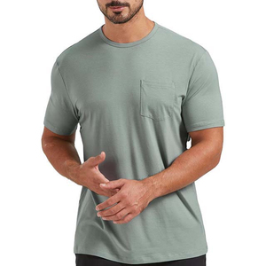 T-shirt en jersey de coton léger pour homme, respirant, confort quotidien, col rond, vêtements décontractés, approvisionnement en gros - Product Image 4