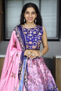 Printed Art Silk Lehenga Set With <b>Gota</b> Patti Kali Work Wedding Festive Wear Collection - Product Image 2