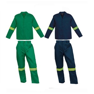 Ensemble de vêtements de travail pour hommes en deux pièces, uniforme de sécurité réfléchissant en coton, vert marine bleu marine, uniformes haute visibilité - Product Image 1