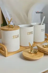 Vintage Style Decorative Metal Kitchen Canister Set for Rustic Farmhouse Storage and Organization on Countertops - Product Image 3