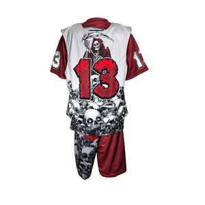 Uniforme de Lacrosse Sublimado con Diseño Personalizado OEM, Camisetas y Pantalones Cortos con Nombre y Número Personalizados, Conjunto de Uniforme de Lacrosse de Malla - Product Image 3