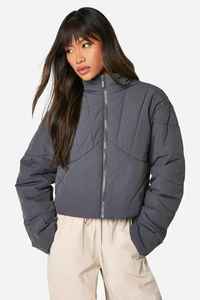Modern Fit Lightweight Warm Quilted Women's Puffer <b>Jacket</b> Zip Front Winter Outerwear Hooded Collar Soft Padding Regular Size - Product Image 3