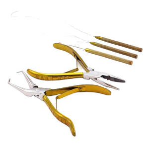 Kit d'outils professionnels pour extensions de cheveux avec perles, pinces, outils de séparation, pinces de pose pour extensions de cheveux naturels en acier inoxydable - Product Image 1