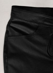 กางเกงหนังผูกเชือกสไตล์คาวบอยสีดำแบบยืดได้ - Product Image 6