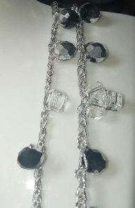 Collar Hecho a Mano con Cristales Negros Transparentes en Capas, Cadena de Latón, Joyería Boho Brillante, Regalo de Moda para Mujer - Product Image 4