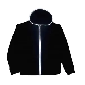 Nicro-sweat à capuche lumineux, LED/EL, de haute qualité, pour hommes, vêtements de danse pour le décor de fête, Costumes - Product Image 1