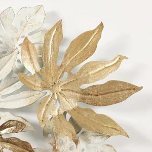Gold Plated Metal Leaf Wall Art Bohemian Floral Decorative Hanging Accent Irregular Shape Handmade Wall Accents - Product Image 3