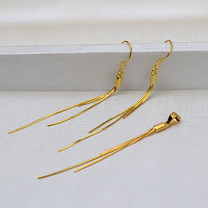 Boucles d'oreilles pendantes à trois chaînes en argent S925 avec accessoires DIY vides, ensemble de pendentifs en perles personnalisés, bijoux de mode - Product Image 1