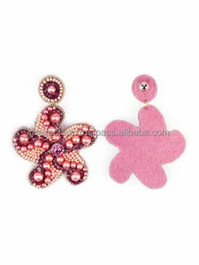 Boucles d'oreilles pendantes unisexes tendance, motif floral multicolore brodé, perles de rocaille, bijoux classiques, taille personnalisée, pour fête - Product Image 3