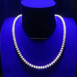 Collier ras du cou de luxe en argent sterling 925 avec chaîne cubaine sertie de diamants Moissanite pour la vente au détail internationale - Product Image 1