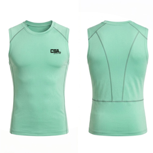 Best Quality Men Training Sleeveless <b>Compression</b> Shirt Moisture Wicking Fabric Ideal For Active Movement - Product Image 4