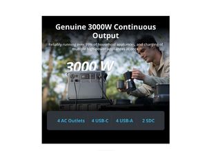DJl Power 2000 Portable Power Station 2048Wh LiFePO4 <b>Solar</b> <b>Generator</b> 3000W Battery Backup Fast Charging Outdoor Camping - Product Image 2