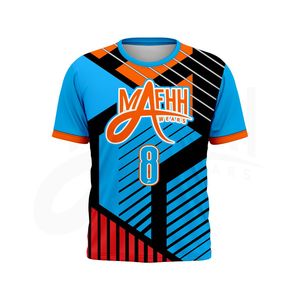 เสื้อยืดซับลิเมชั่นพิมพ์ลายทั้งตัวแบบกำหนดเอง ผ้าโพลีเอสเตอร์ 100% สำหรับผู้ชาย เสื้อยืดซับลิเมชั่นแบบแห้งเร็ว - Product Image 5
