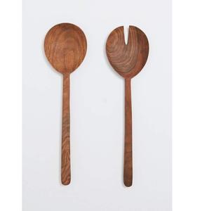 Juego de 2 utensilios de cocina artesanales de madera de acacia para ensalada, de moda, accesorios de cocina - Product Image 4