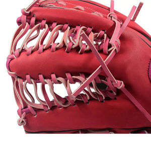 Guante de Béisbol Aislado e Impermeable de Piel de Cerdo Roja, Dedos Completos, Diseño H-Web, para Receptor Zurdo, Antideslizante, Unisex, para Todas las Estaciones - Product Image 6