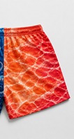 Summer Sun Coast Wear Sublimation Print Patterns Screen Printed Brand logo Drawstring Elastic Waistband Mesh Footy Shorts Men