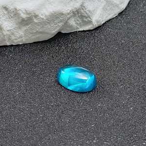 Aigue-marine naturelle ovale cabochon, polie et lisse, forme œuf, dos plat, en vrac, 3 tailles, vente en gros - Product Image 5