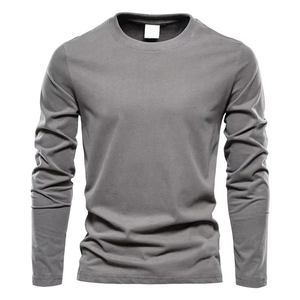 เสื้อยืดแขนยาวพรีเมียมคุณภาพสูงสำหรับผู้ชาย ผ้าฝ้ายแท้ 100% ระบายอากาศได้ดี รับออกแบบโลโก้ตามสั่ง บริการ OEM พร้อมให้บริการ - Product Image 1