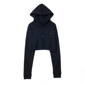 Sudadera con Capucha Corta Personalizada para Mujer, Talla Grande, 100% Algodón, Bordada, Manga Larga, Transpirable, Estilo Deportivo para Invierno - Product Image 2