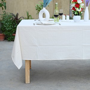 Mantel de Algodón 100% de Color Sólido, Moderno, Lavable, Ecológico, Duradero y Personalizable para Hogar, Exteriores, Bodas, Hoteles y Fiestas - Product Image 1