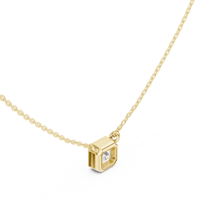 Collier pendentif en diamant taille Asscher serti clos, or blanc 14K 18K, or jaune, platine - Fournisseur en gros - Product Image 3