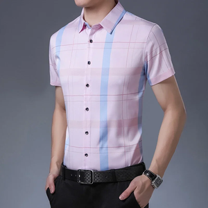 New Men's Casual Printed Short Sleeved Lapel Shirt for Summer Fashion <b>Comfort</b> No Ironing Wrinkle Resistant Top - Product Image 2