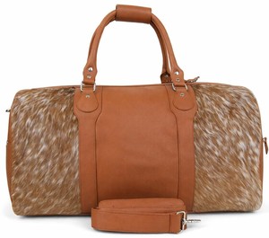 Bolsa de Viaje de Fin de Semana de Cuero Genuino de Alta Calidad con Cierre de Cremallera, Modelo LHODB-0125 - Product Image 1