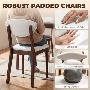 "Mid Century Modern 5-Piece Cream <b>White</b> <b>Dining</b> <b>Table</b> Set for 4 Luxury & Durable" - Product Image 4