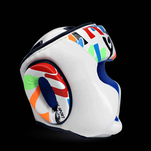 Custom Made High Quality Genuine Cowhide Leather <b>Boxing</b> Head Guard High-Quality Professional <b>Boxing</b> Head Guard for Training - Product Image 5