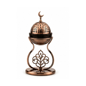 Quemador de Incienso de Latón Hecho a Mano con Base Geométrica y Cúpula Perforada para Uso Religioso, Decoración para Todas las Estaciones - Product Image 4