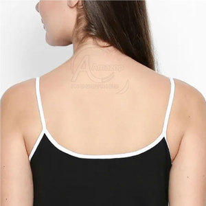 Débardeur Femme Noir Tricoté 100% Coton de Haute Qualité, Col Rond, Bretelles Fines, Idéal pour la Gym - Collection 2026, Meilleure Vente - Product Image 3
