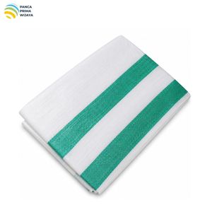 กระสอบพลาสติก PP คุณภาพสูง พรีเมียม ขนาด 125x210 ซม. สีขาว ลายทางสีเขียว สำหรับงานหนัก - Product Image 4