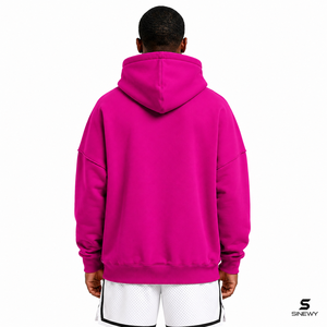 <b>Men's</b> Regular Fit <b>Pink</b> Hooded <b>Sweatshirt</b> Cartoon Print 100% Cotton Fleece Breathable Quick Dry Lined Design Front Kangaroo - Product Image 2