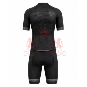 Ensemble maillot et short de cyclisme pour homme, noir, manches courtes, fermeture éclair sur le devant, uniforme de cyclisme pour adultes - Product Image 2