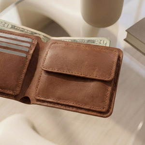 Portefeuille homme en cuir de vachette premium, fin, pliable, anti-RFID, vente en gros, fournisseur OEM, logo personnalisé, export, à vendre - Product Image 6