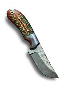 Handcrafted Damascus Steel Utility <b>Craft</b> <b>Tool</b> Multi-Color Pinecone Resin Handle Metal Decor - Product Image 5
